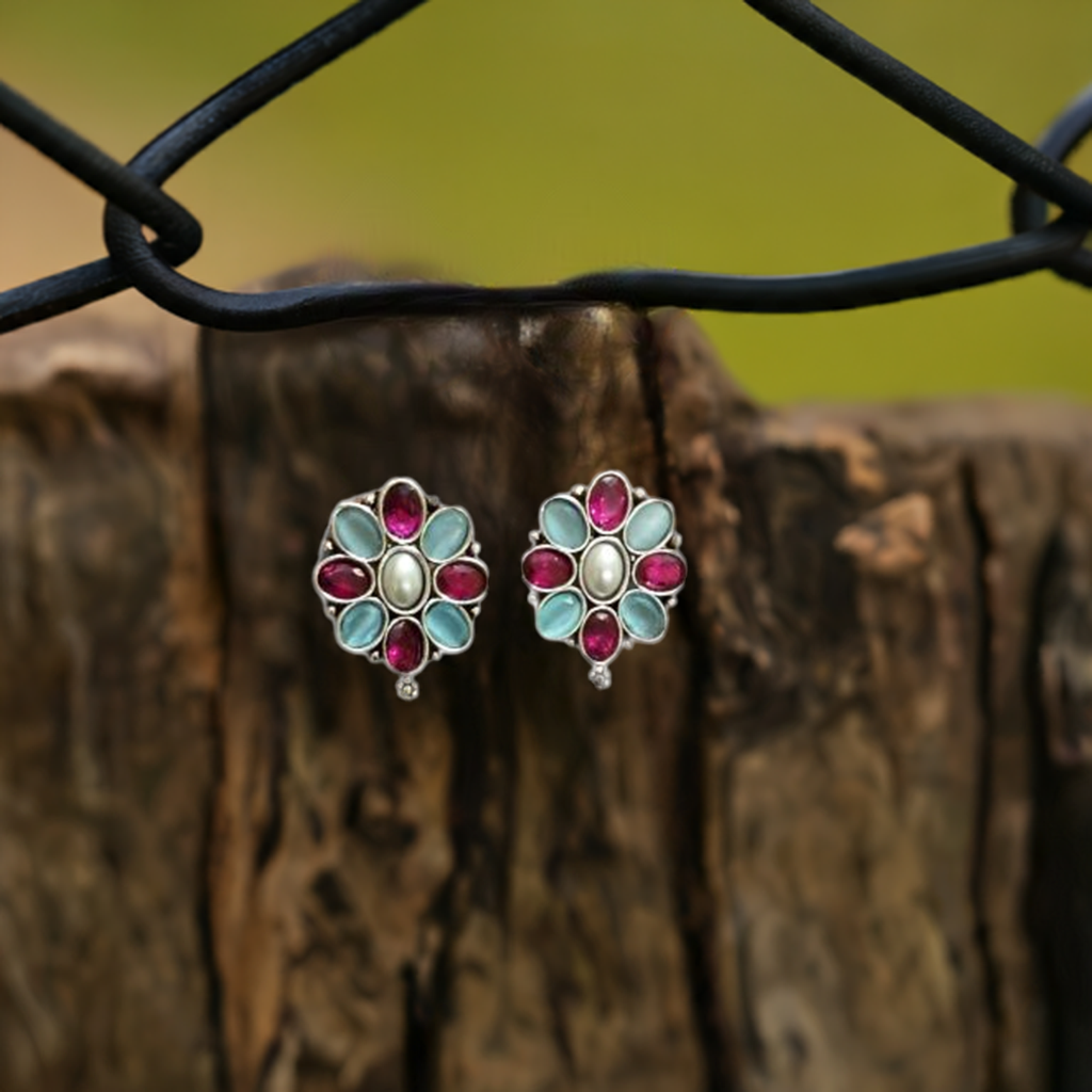 Multicolored Oxidised Stud