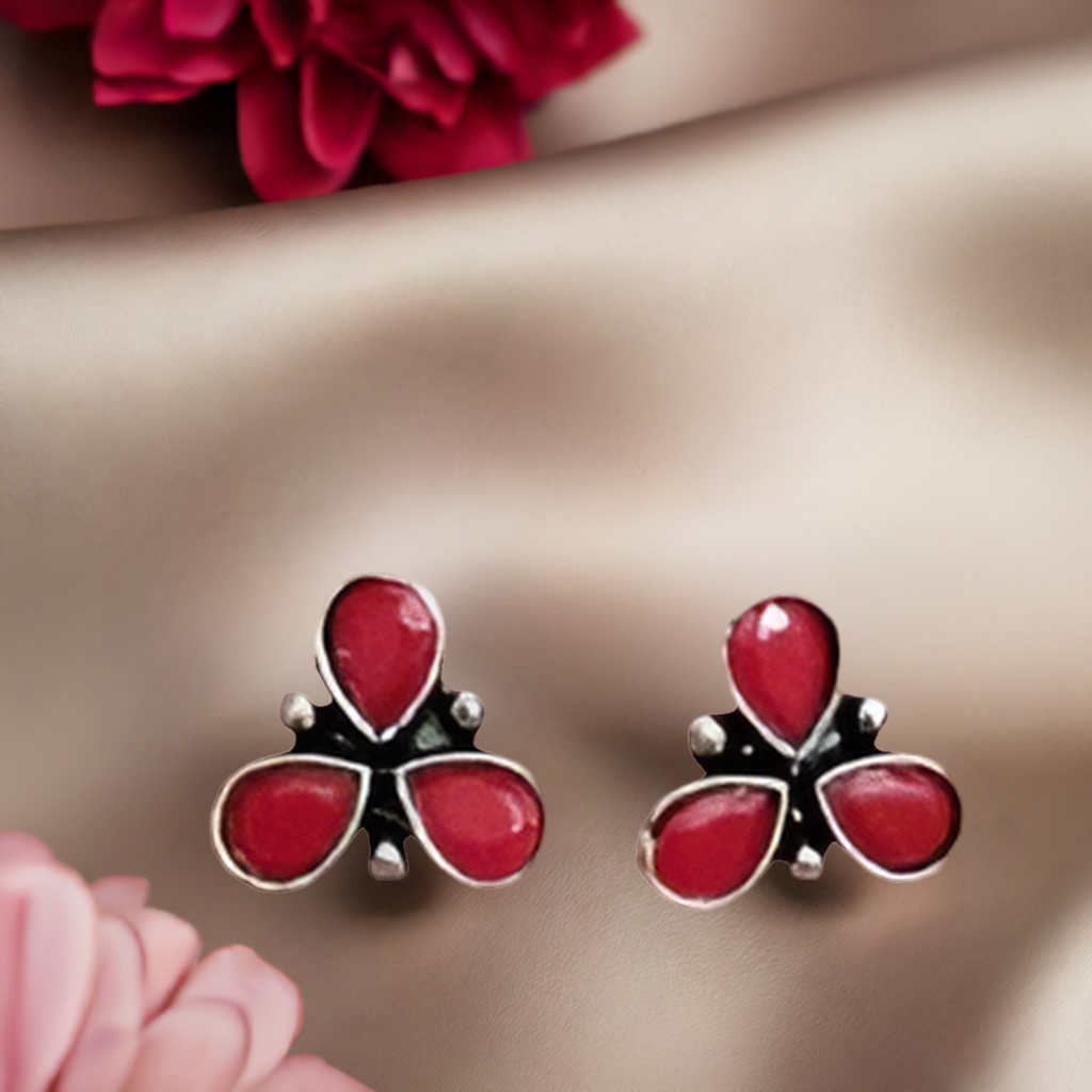 Floral Oxidised Earring