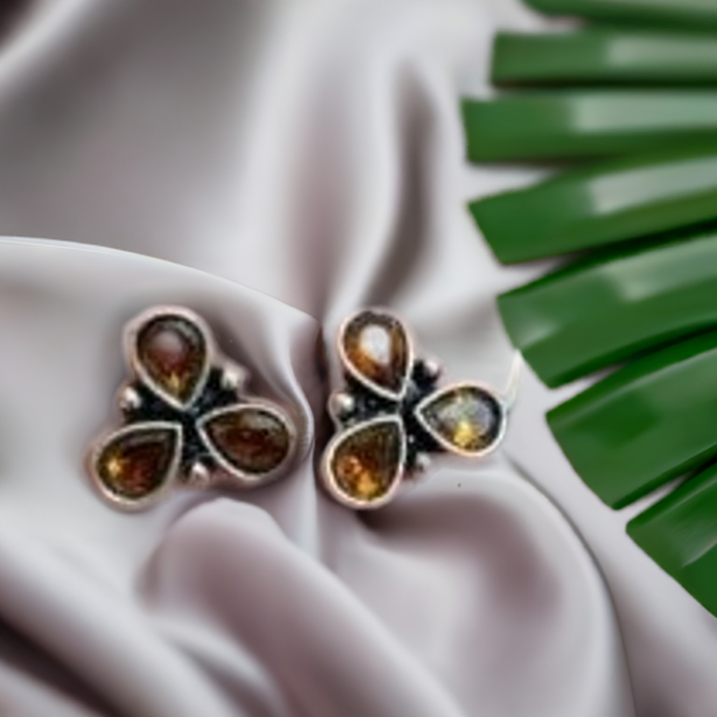 Floral Oxidised Earring