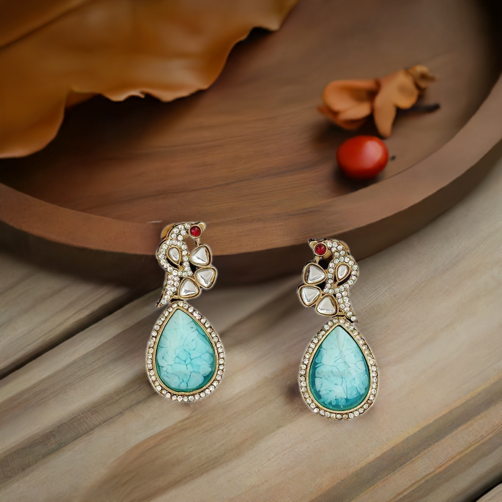 Elegant Blue Handcrafted Earring - INSTAR JEWELLERY