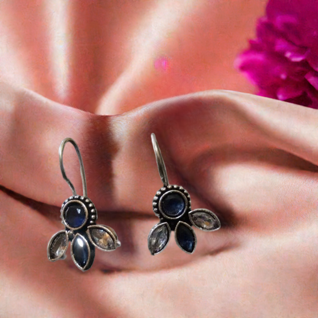 German Silver Blue Stud