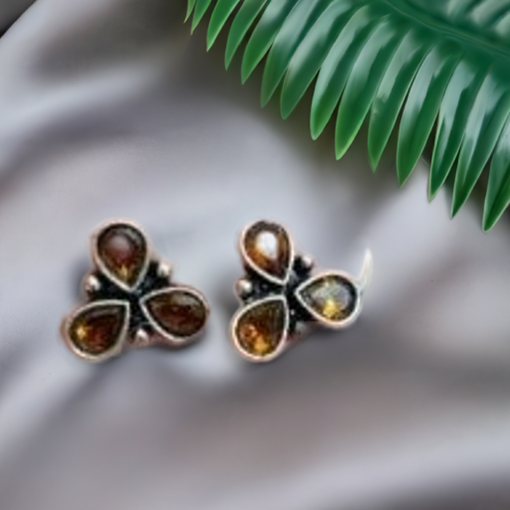 Floral Oxidised Earring