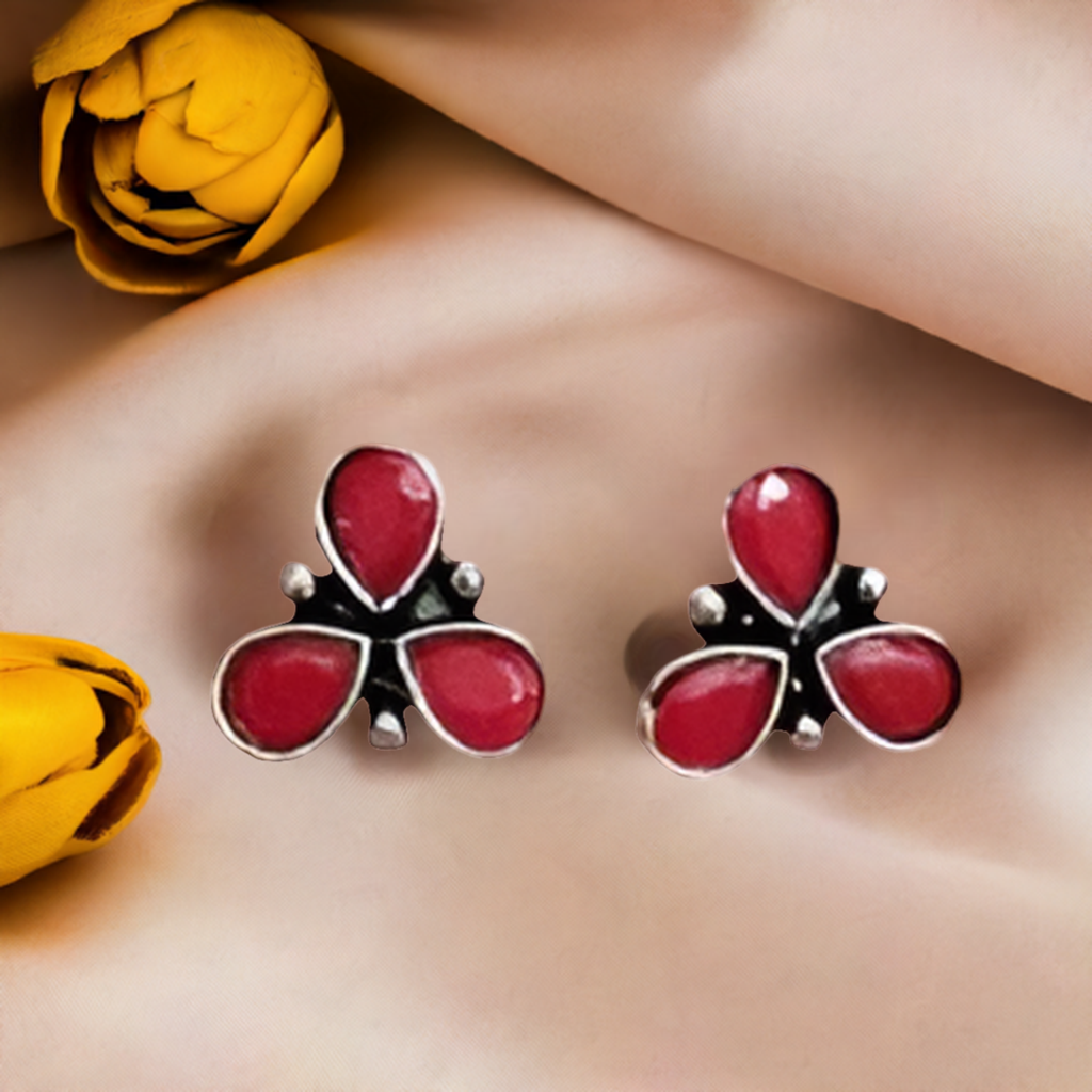 Floral Oxidised Earring