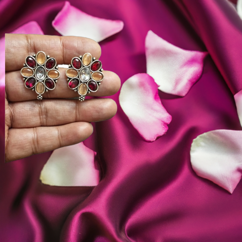 Multicolored Oxidised Stud
