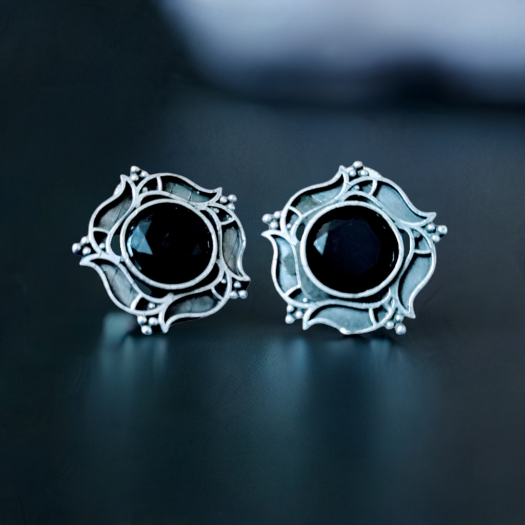 Black Oxidised Earring