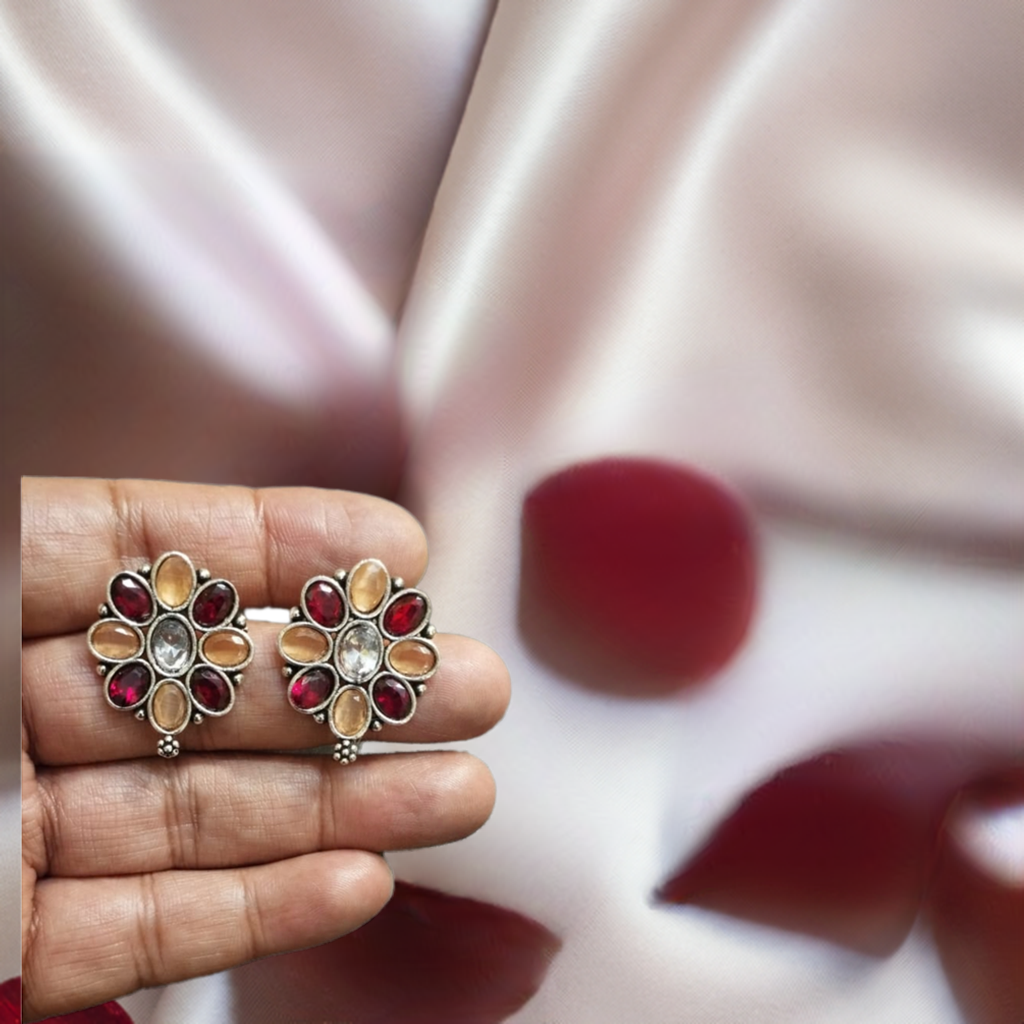 Multicolored Oxidised Stud