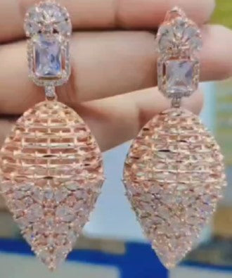 Charming Rosegold AD Earrings