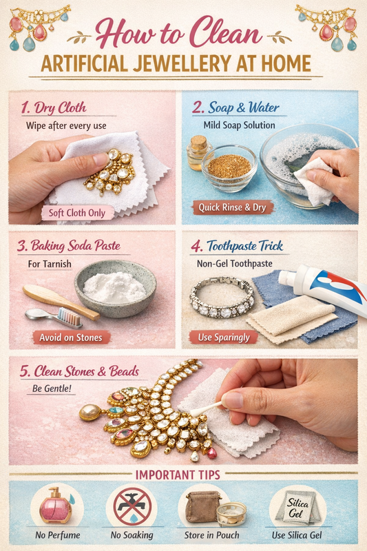 how to clean Artificial jewellery