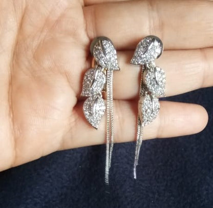 Hanging leaves AD earrings