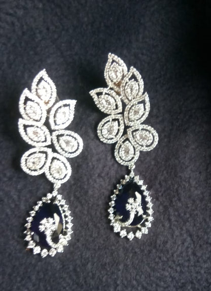 Dazzling Blue AD Earrings