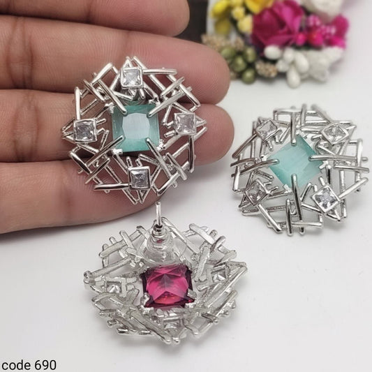 Light Green Floral AD Stud