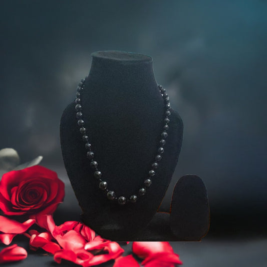 BLACK CRYSTAL BEADS MALA
