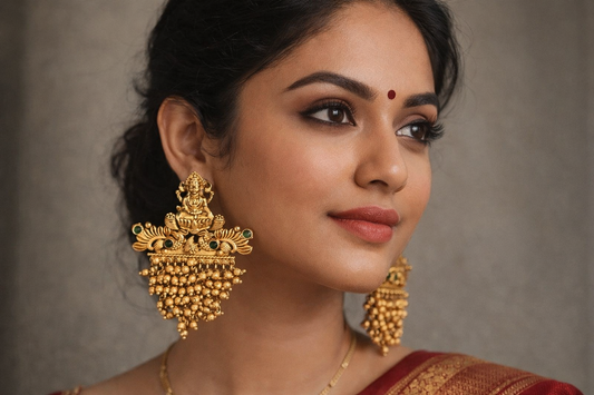 Antique Laxmi Green Earring