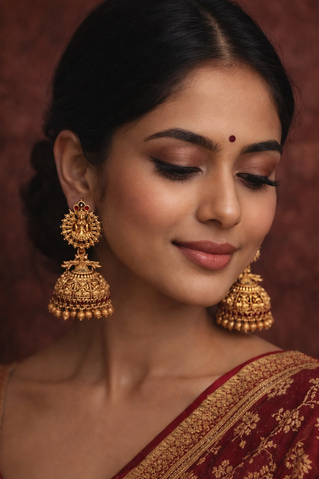 Antique Ruby Green Jhumka