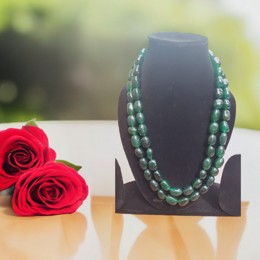 EMERALD GREEN BEADS NECKLACE