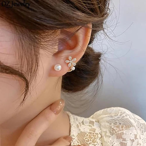 Pearl Flower Stud Earring