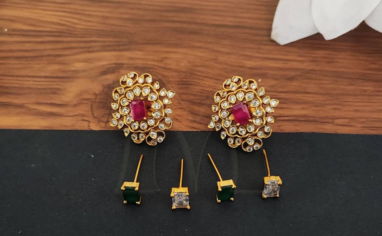 Multi Stone Ethnic Earring