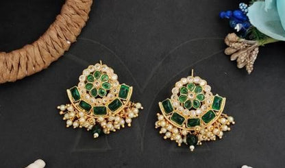 Elegant Green Ethnic Earring - INSTAR JEWELLERY
