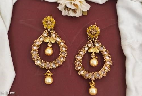 Neon Green Ethnic Earrings