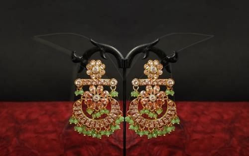Stunning Parrot Green Ethnic Earrings
