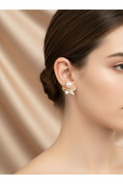 Butterfly Pearl Stud Earring
