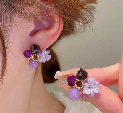 Lavender Flower Stud