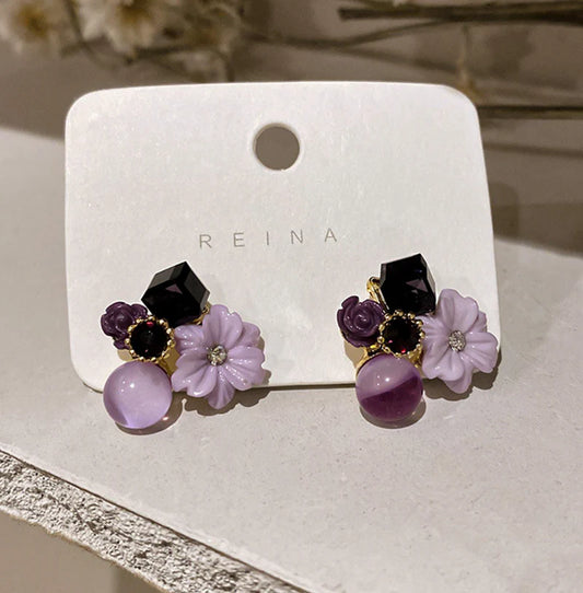 Lavender Flower Stud