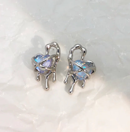 Heart Crystal Stud Earring