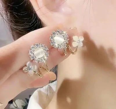 flower Crystal Stud Earrings