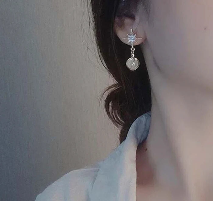 Star Pearl Drop Earring