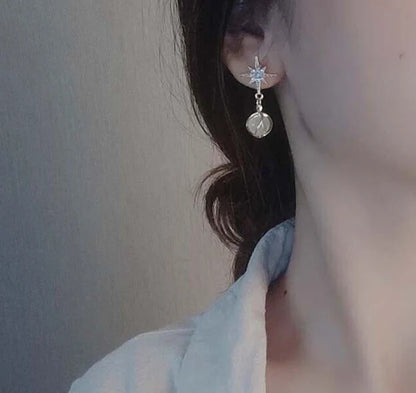 Star Pearl Drop Earring