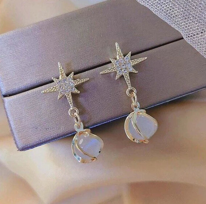 Star Pearl Drop Earring