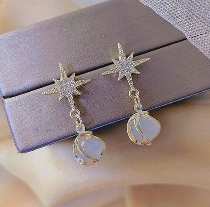 Star Pearl Drop Earring