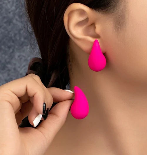 Pink Tear Drop Earrings