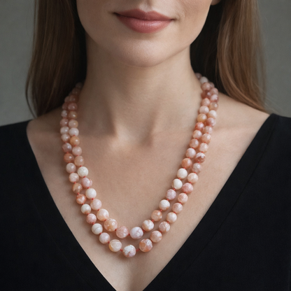 Glass Beaded -Pink - Necklace 