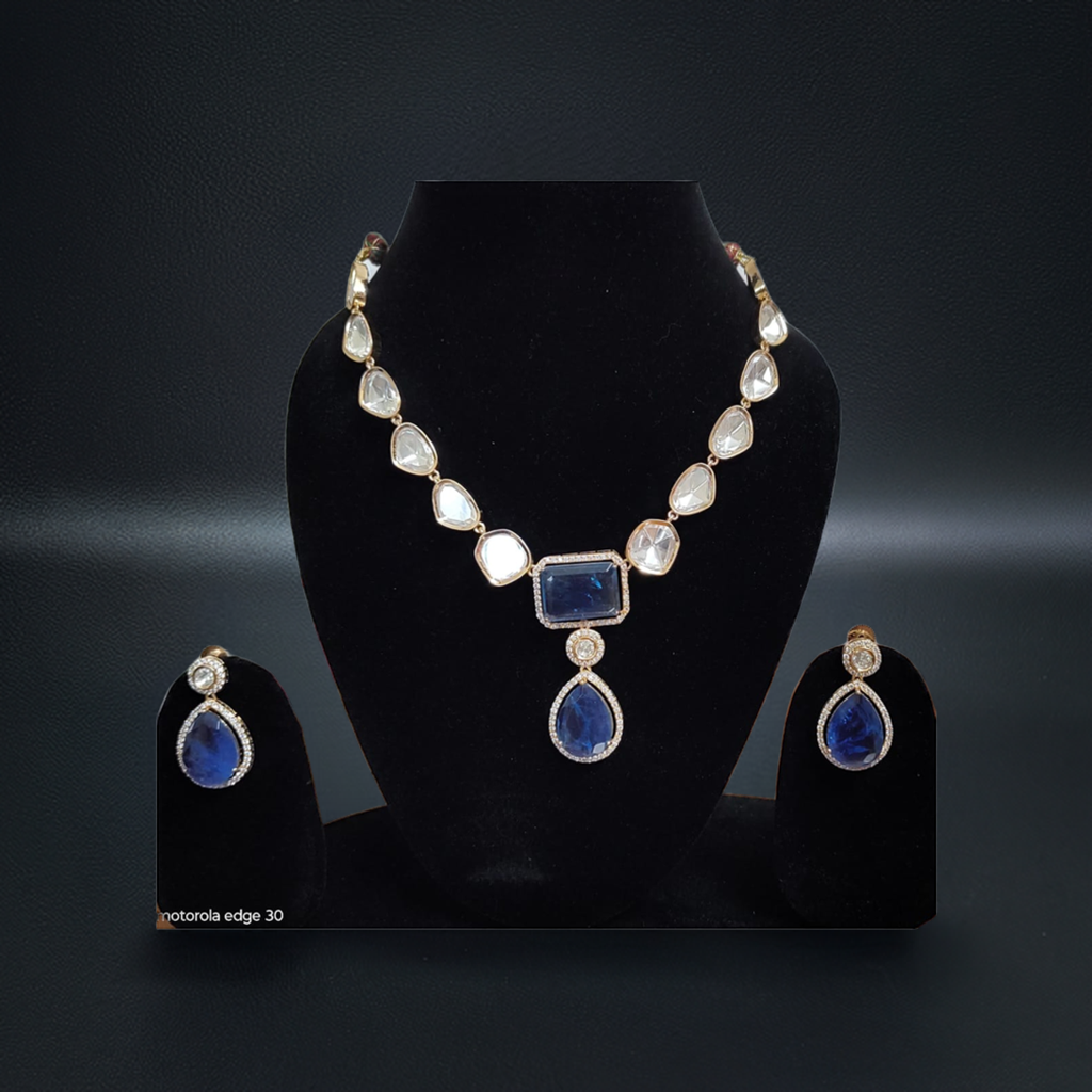 REAL UNCUT KUNDAN DOUBLET STONE NECKLACE - INSTAR JEWELLERY