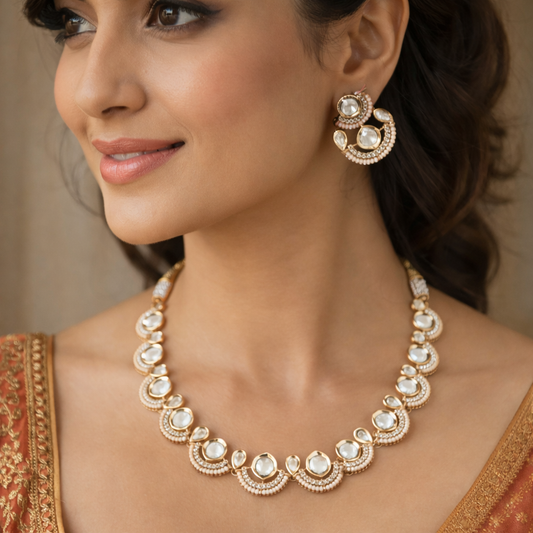 kundan necklace set for bridal and festive wear