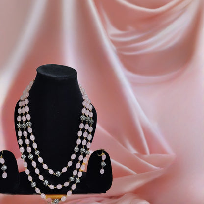 THREE LAYERED PINK MALA - INSTAR JEWELLERY