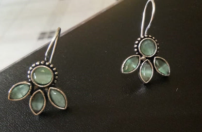 German Silver Light Green Dangle