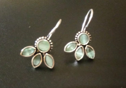 German Silver Light Green Dangle