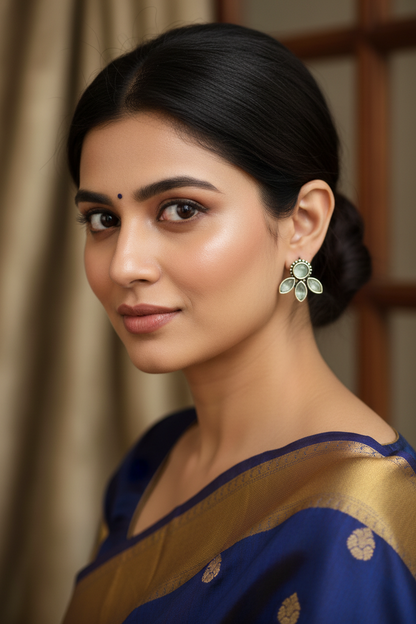 German Silver Light Green Dangle