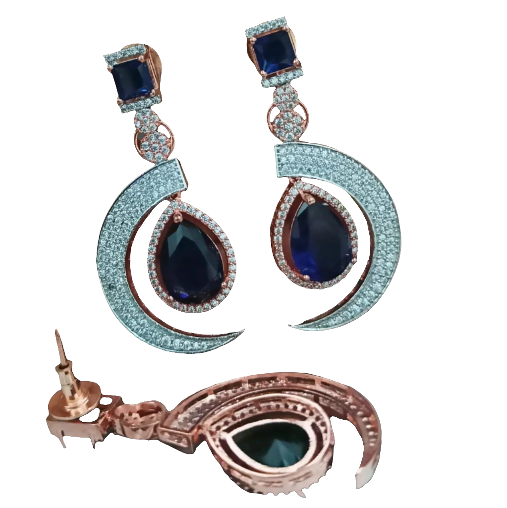 Blue AD Earrings