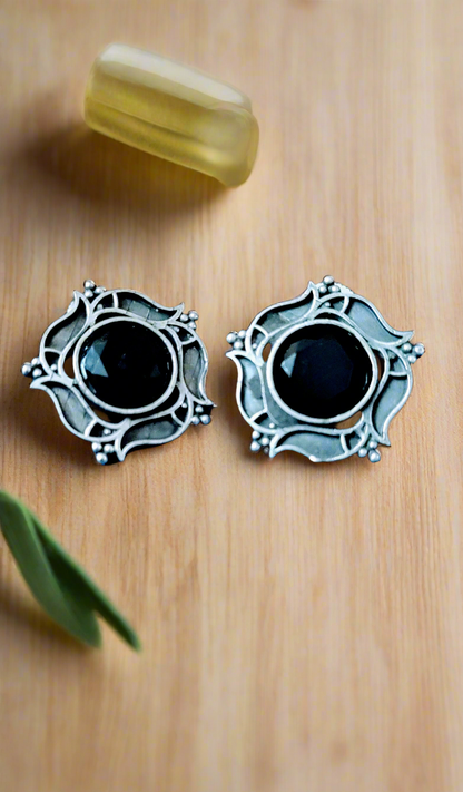 Black Oxidised Earring