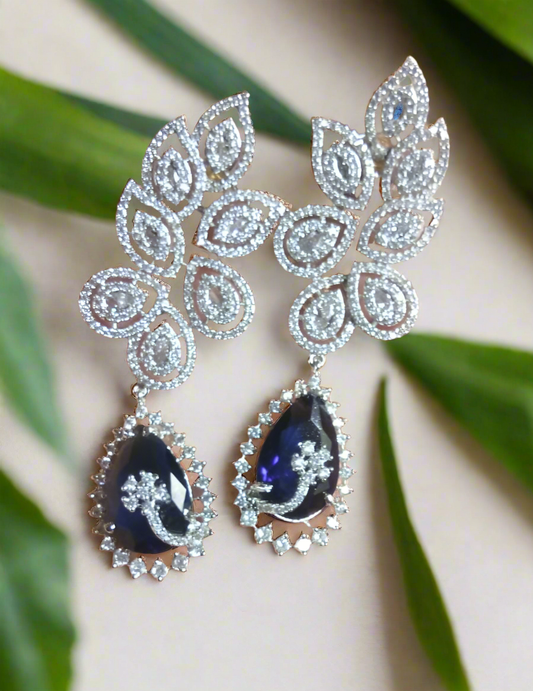 Dazzling Blue AD Earrings