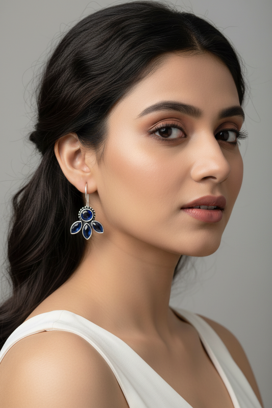 German Silver Blue Dangle