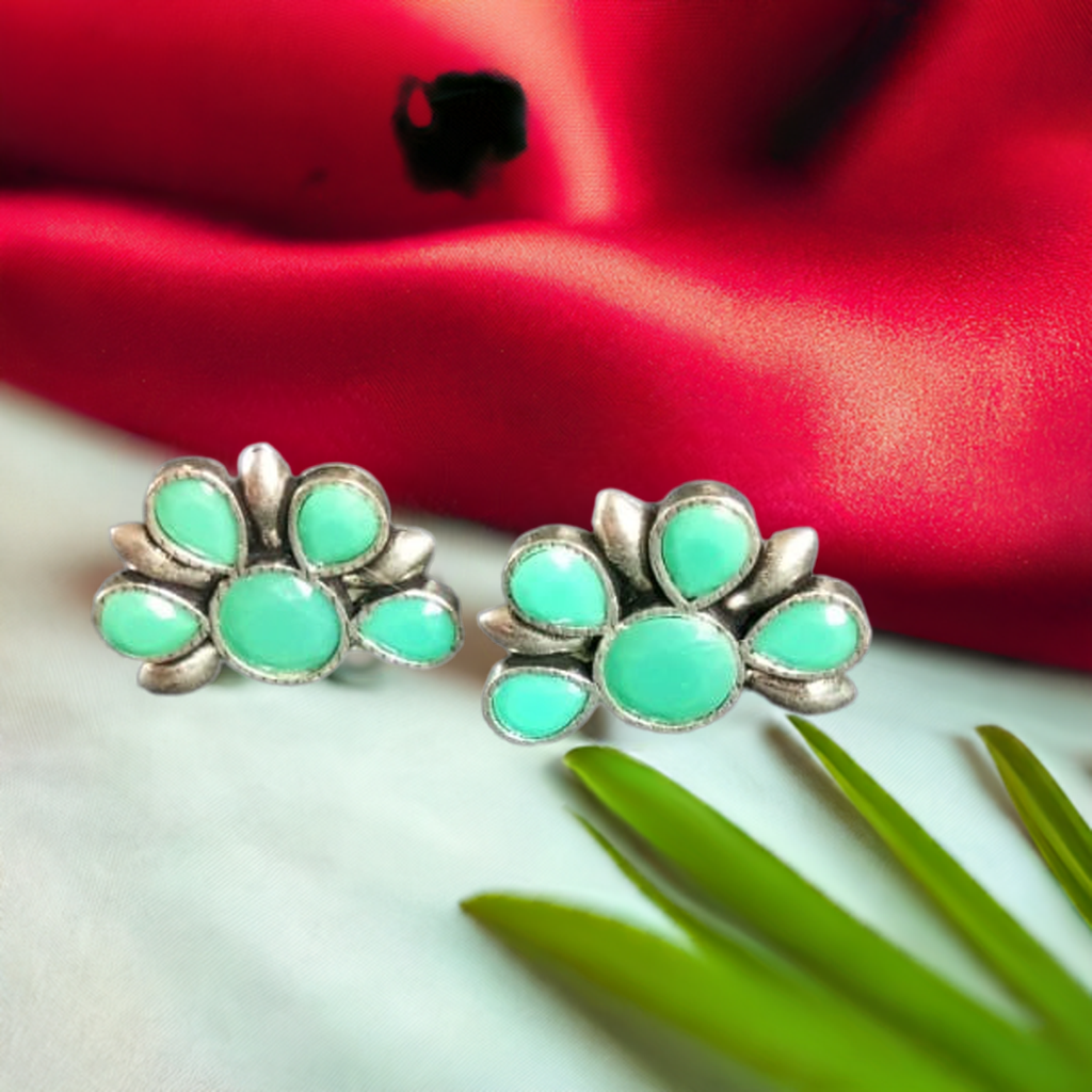 Green Oxidised Studs