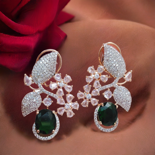 Exquisite Green AD Earrings