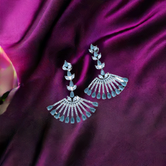 Elegant Blue AD Earrings