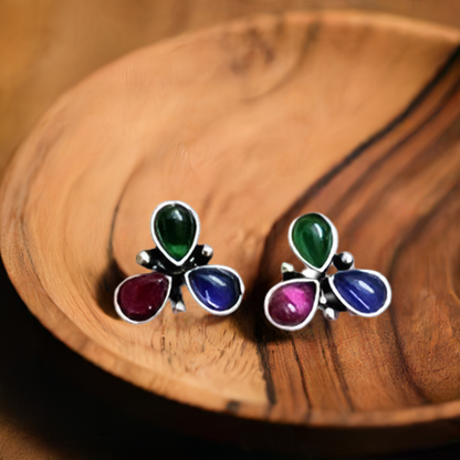 Multi color Oxidised Stud