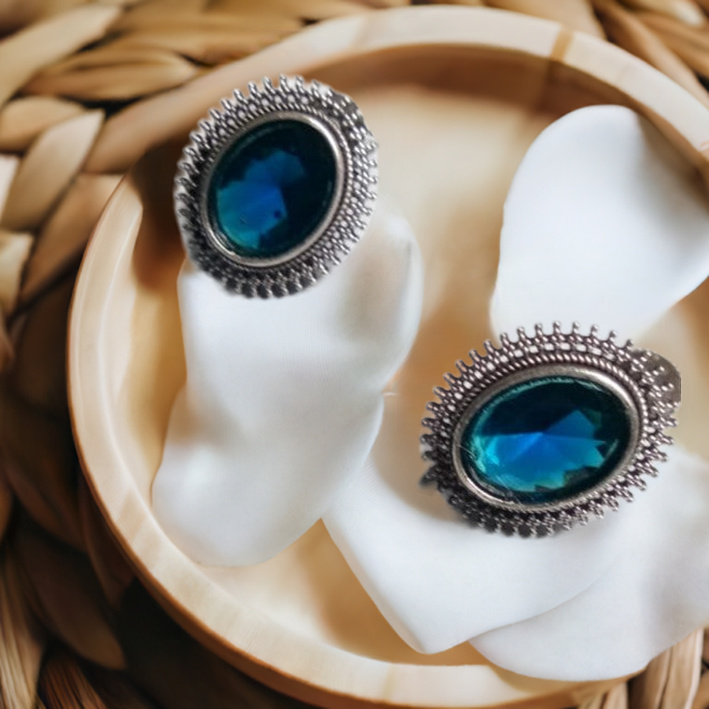 ocean Blue Oxidised Earring